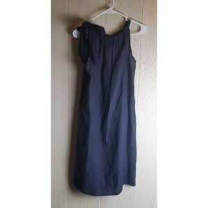 Bellambia Dress Womens Small Charcoal Linen Sleeveless Lagenlook Tie Neck Italy